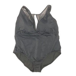 Time & Tru Women 3x (24w-26w) Black One Piece Swimsuit Swim